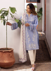 Zaha By Khadija Shah Embroidered Lawn 3 Piece Unstitched Suit ZH24EL D-15B