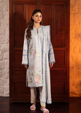 Zaha By Khadija Shah Embroidered Lawn 3 Piece Unstitched Suit ZH24EL D-1B
