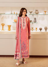 Zaha By Khadija Shah Embroidered Lawn 3 Piece Unstitched Suit ZH24EL D-2B