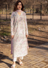 Zaha By Khadija Shah Embroidered Lawn 3 Piece Unstitched Suit ZH24EL D-3A