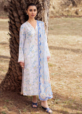 Zaha By Khadija Shah Embroidered Lawn 3 Piece Unstitched Suit ZH24EL D-3B