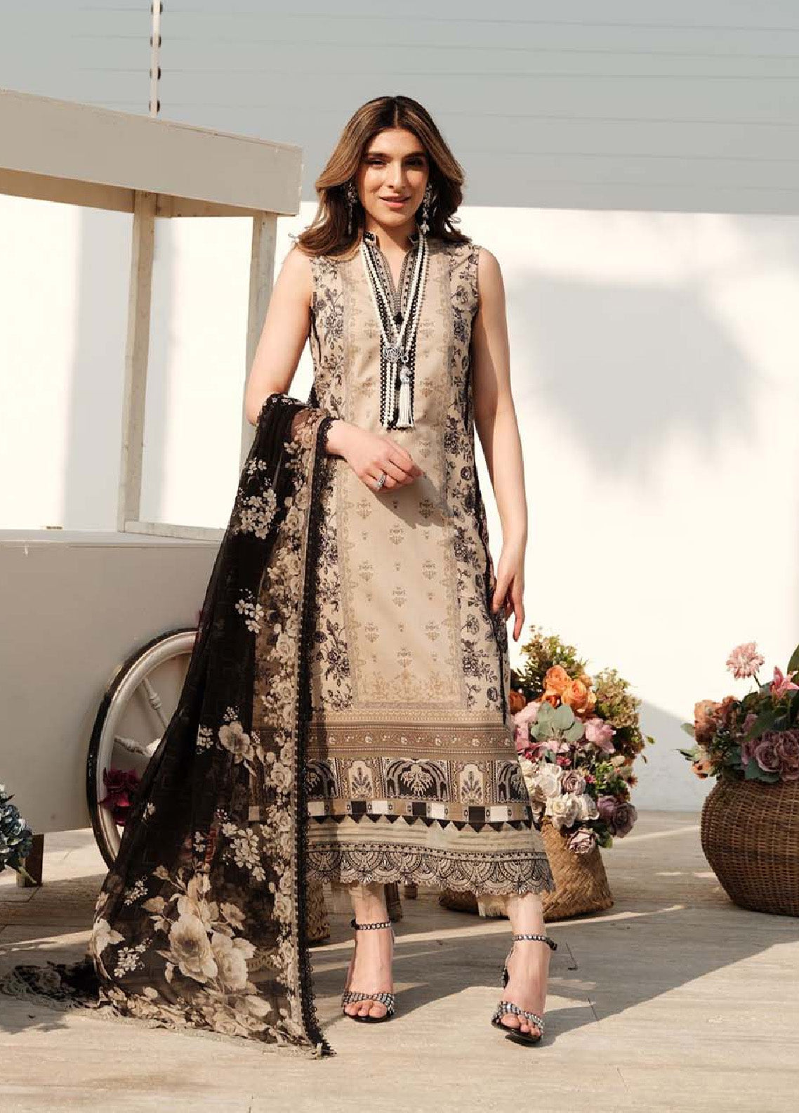 Zarqash Embroidered Luxe Lawn 3 Piece Unstitched Suit ZQ24LL 01 Zarqash Embroidered Luxe Lawn 3 Piece Unstitched Suit ZQ24LL 01