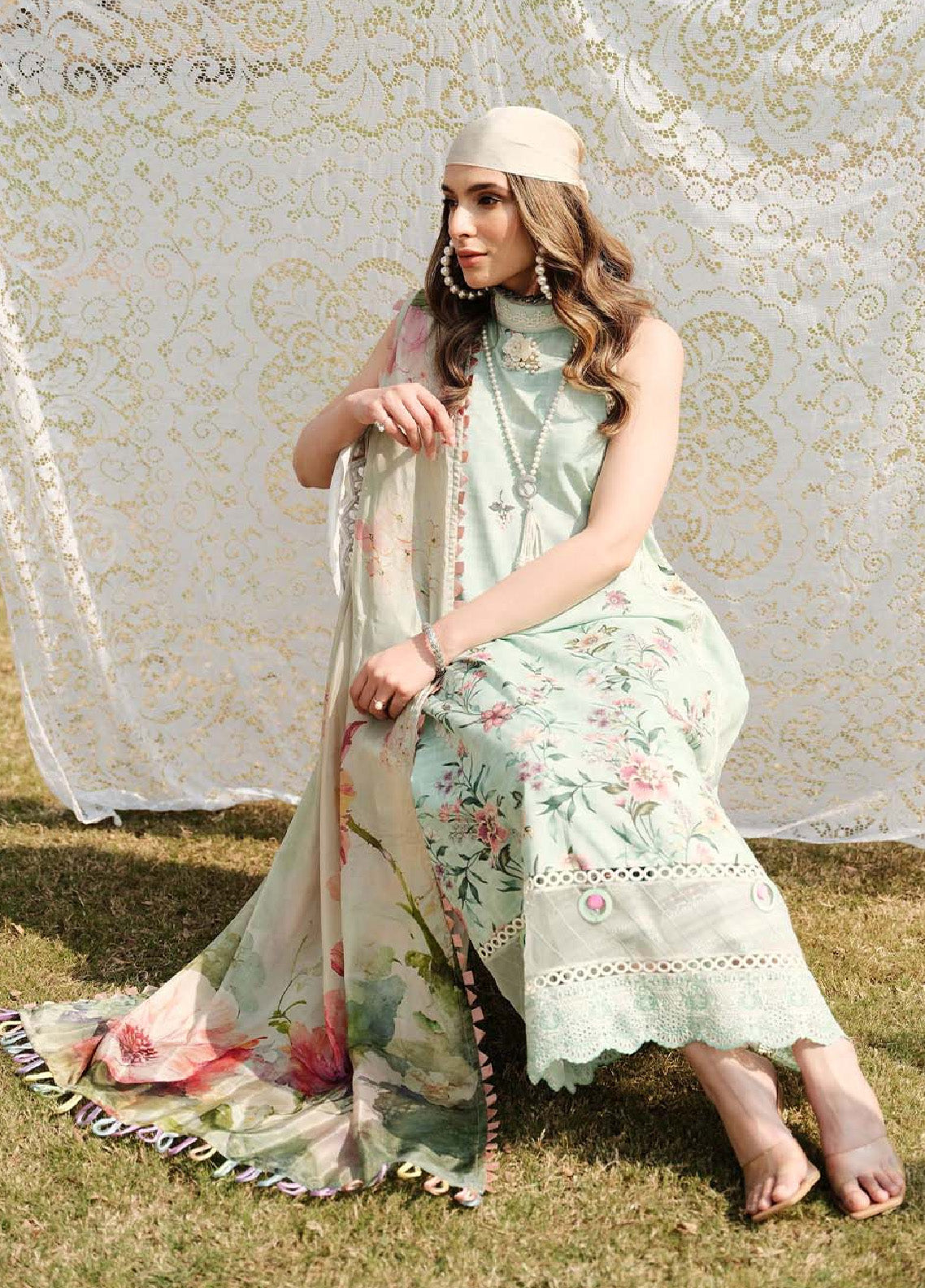 Zarqash Embroidered Luxe Lawn 3 Piece Unstitched Suit ZQ24LL 08 Zarqash Embroidered Luxe Lawn 3 Piece Unstitched Suit ZQ24LL 08