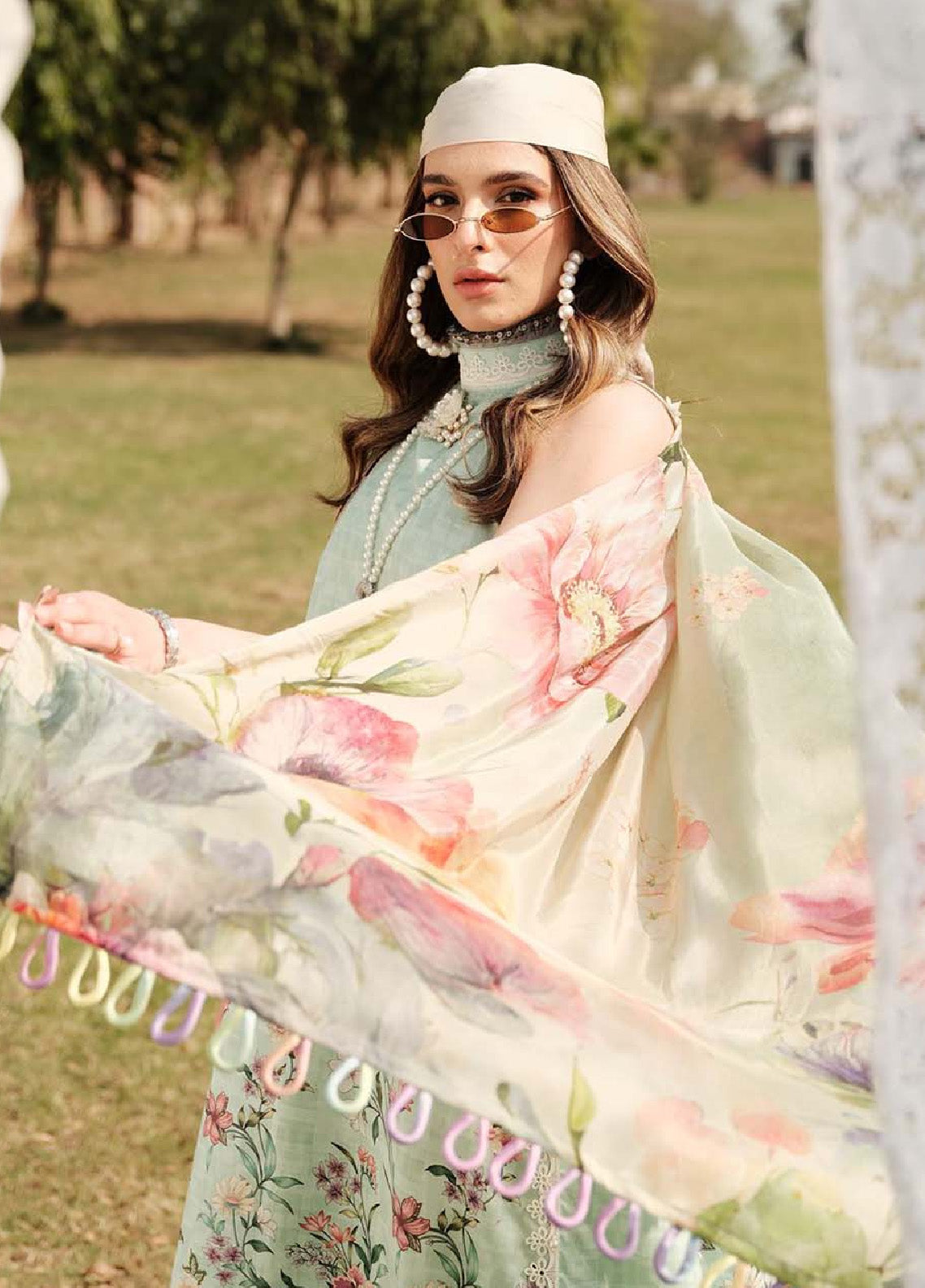 Zarqash Embroidered Luxe Lawn 3 Piece Unstitched Suit ZQ24LL 08 Zarqash Embroidered Luxe Lawn 3 Piece Unstitched Suit ZQ24LL 08