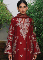 Qline By Qalamkar Embroidered Linen Unstitched 3 Piece Suit - 01