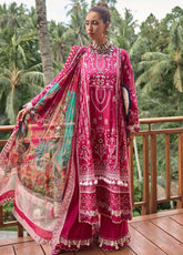 Zoha By Ansab Jahangir Luxury Embroidered Lawn 3 Piece Unstitched Suit AJ24ZLL-09 Champaca