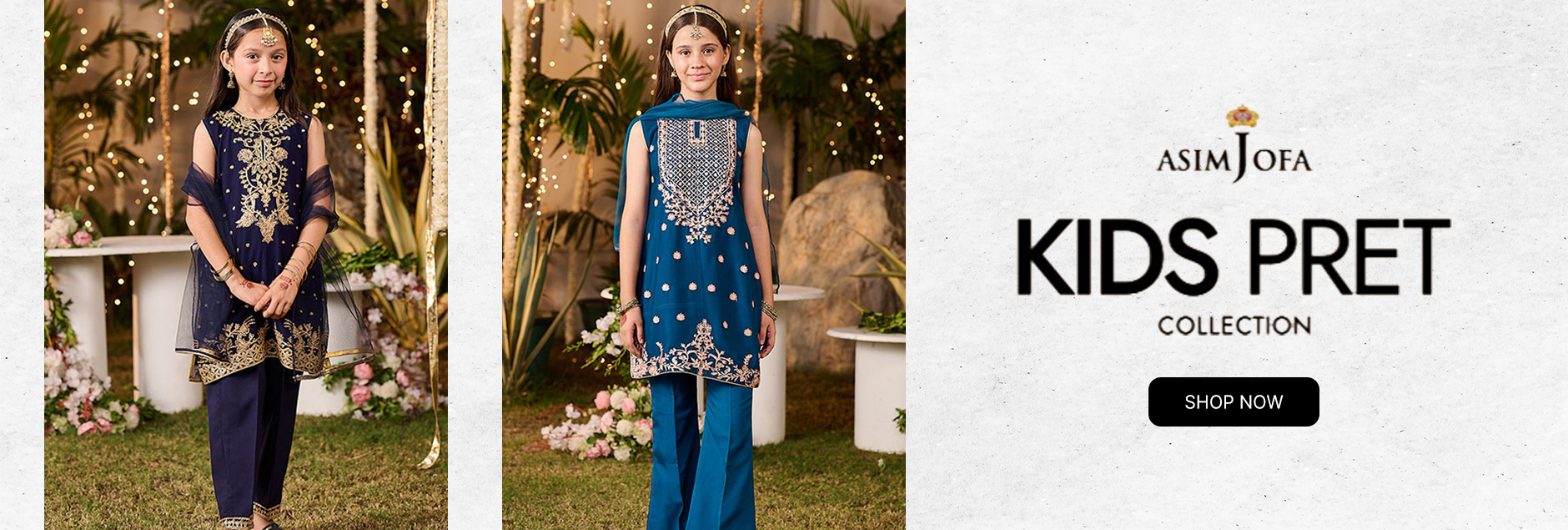 Asim Jofa Kids Embroidered Poly Chiffon Girls Pret Collection 2024