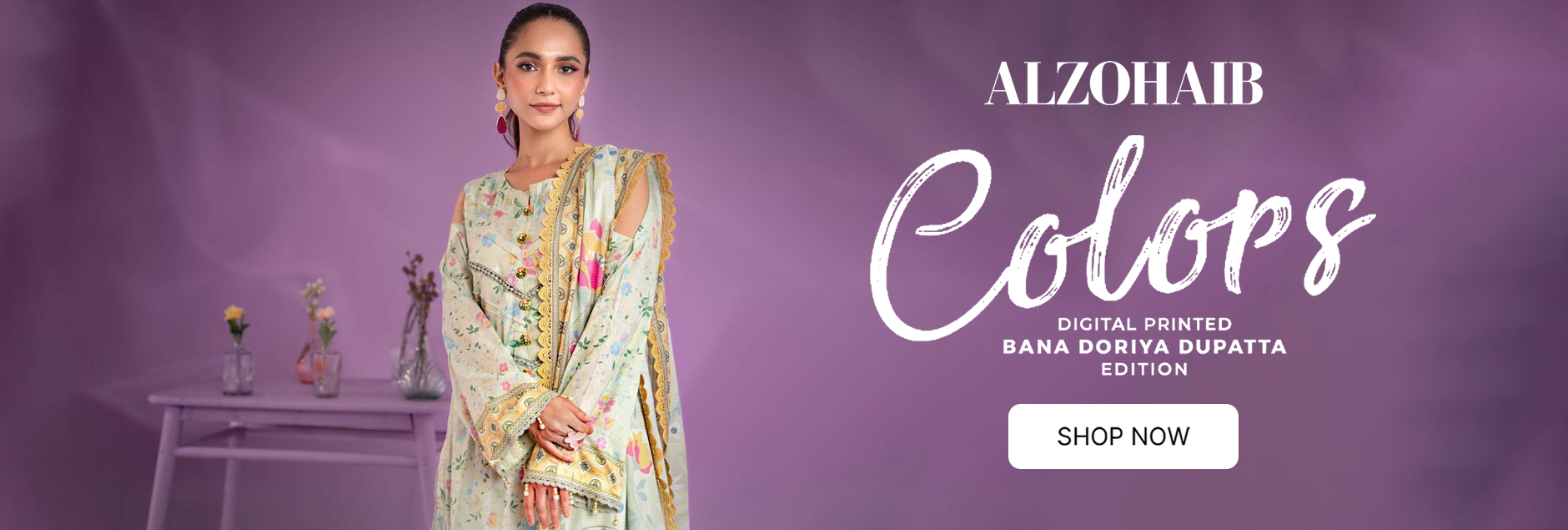 Alzohaib Colors Digital Printed Bana Doriya Dupatta Edition 2024