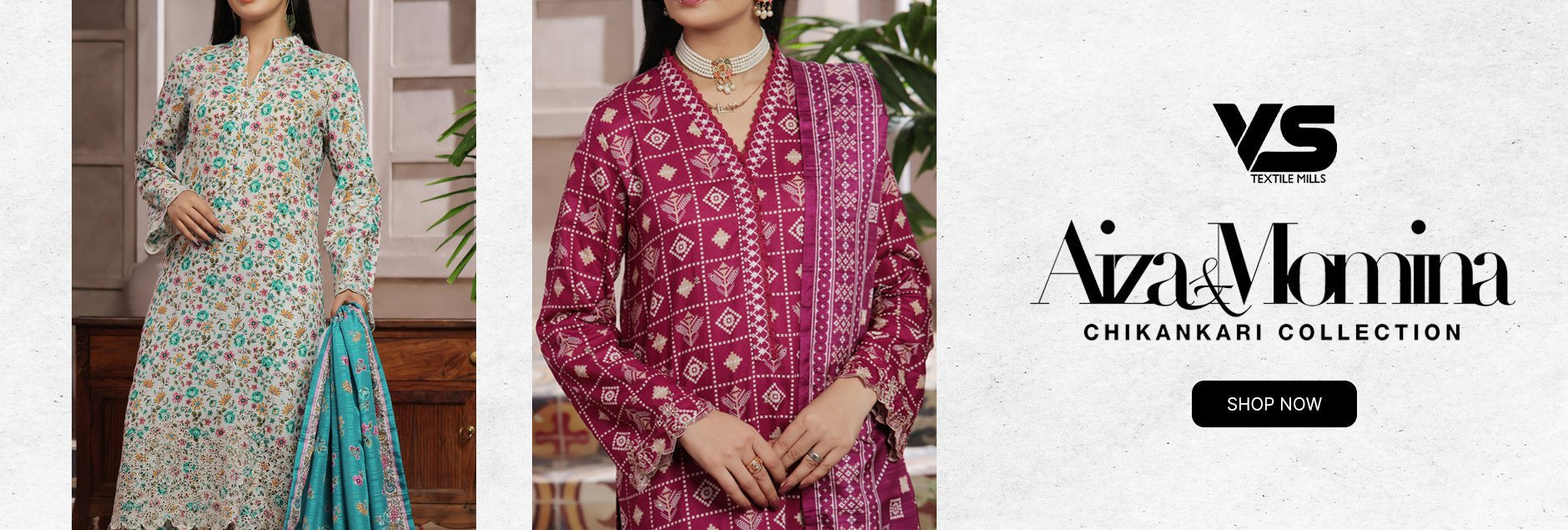 Aiza & Momina by VS Textile Embroidered Chikankari Collection 2025