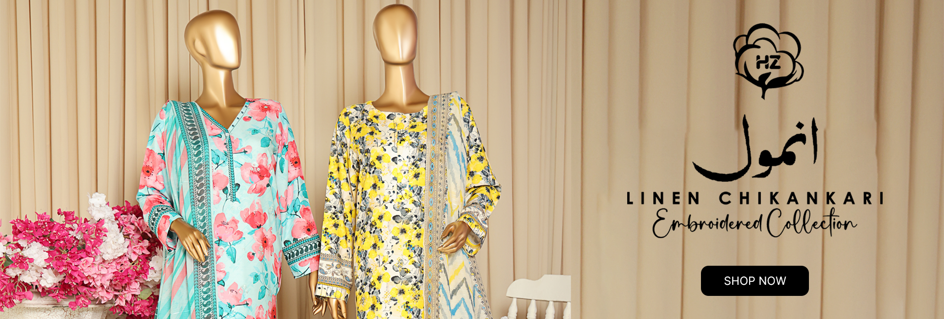 Anmol By HZ Textiles Linen Chikankari Embroidered Unstitched Collection 2025