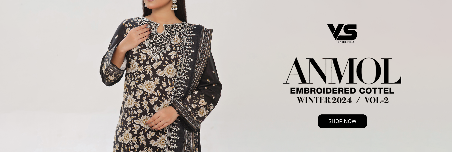 Anmol By VS Textile Embroidered Cottel Winter Collection 2024 V-2 ...