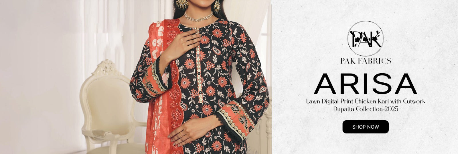 Arisa by Pak Fabrics Embroidered Chikankari Collection 2025