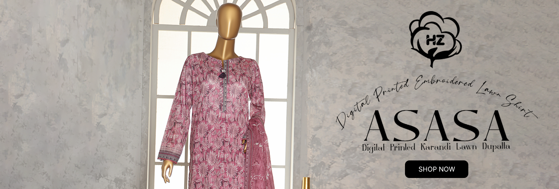 Asasa By HZ Textiles Embroidered Lawn Unstitched Collection 2025 Vol-02