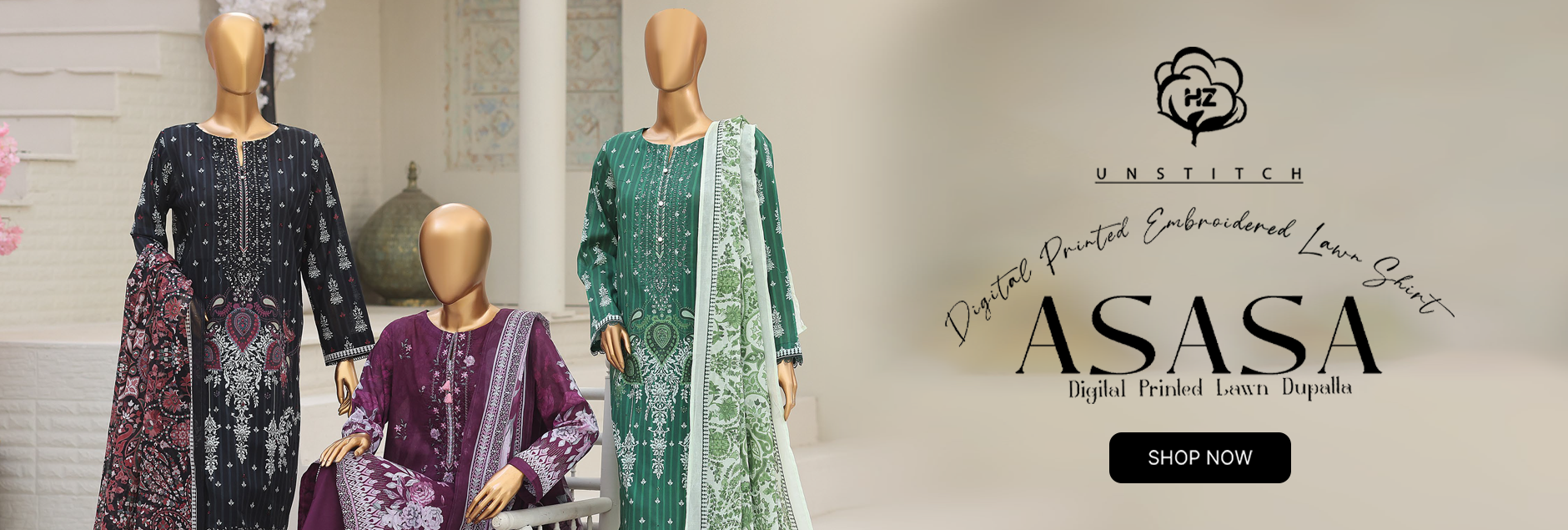 Asasa By HZ Textiles Digital Embroidered Unstitched Collection 2026