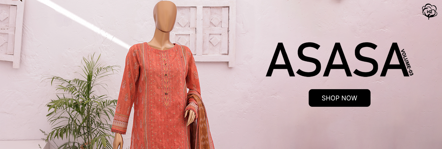 Asasa By HZ Textile Premium Embroidered Lawn Collection 2024 Vol-3