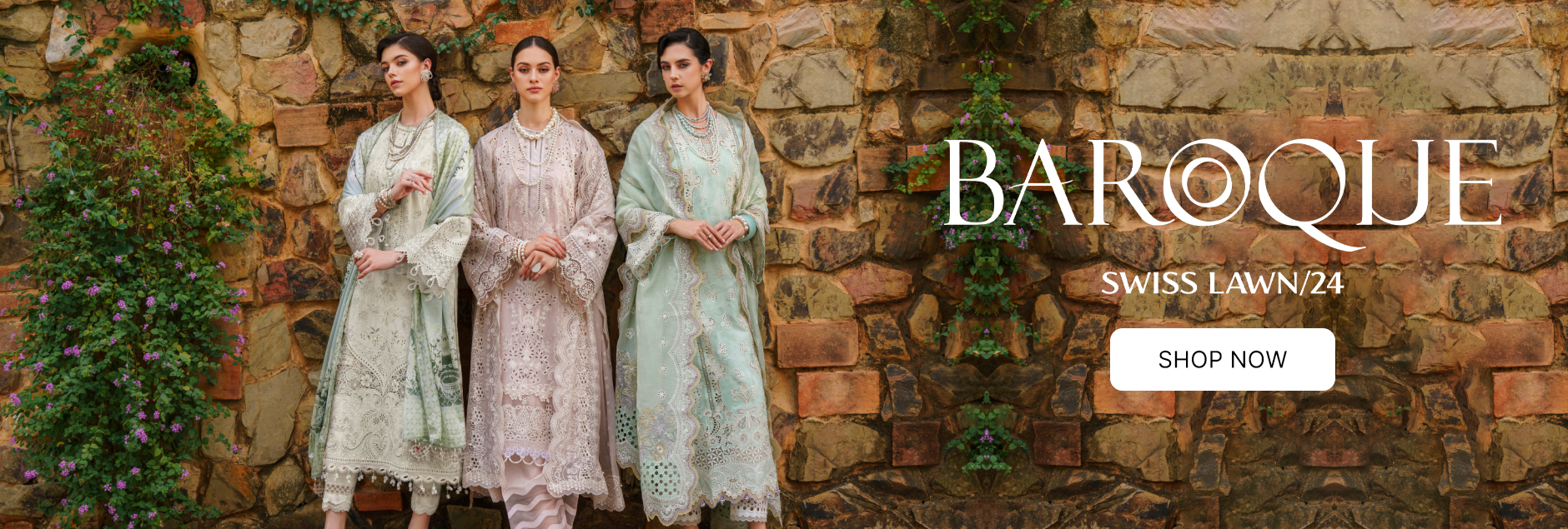 Baroque Embroidered Festive Swiss Lawn Collection 2024