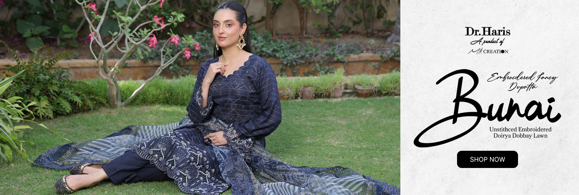 Bunai By Schick Embroidered Doriya Dobby Lawn Unstitched Collection 2025 Vol-02