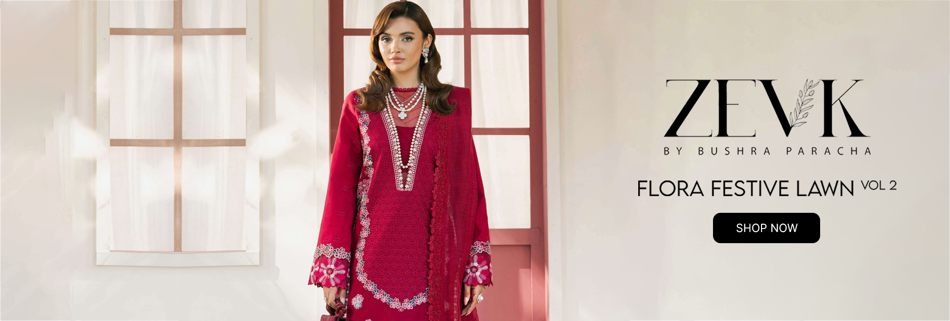 Flora By Zevk Festive Lawn Unstitched Collection 2025 Vol-02