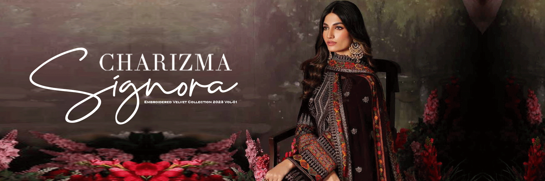 Charizma Signora Embroidered Velvet Collection 2023 Vol-01