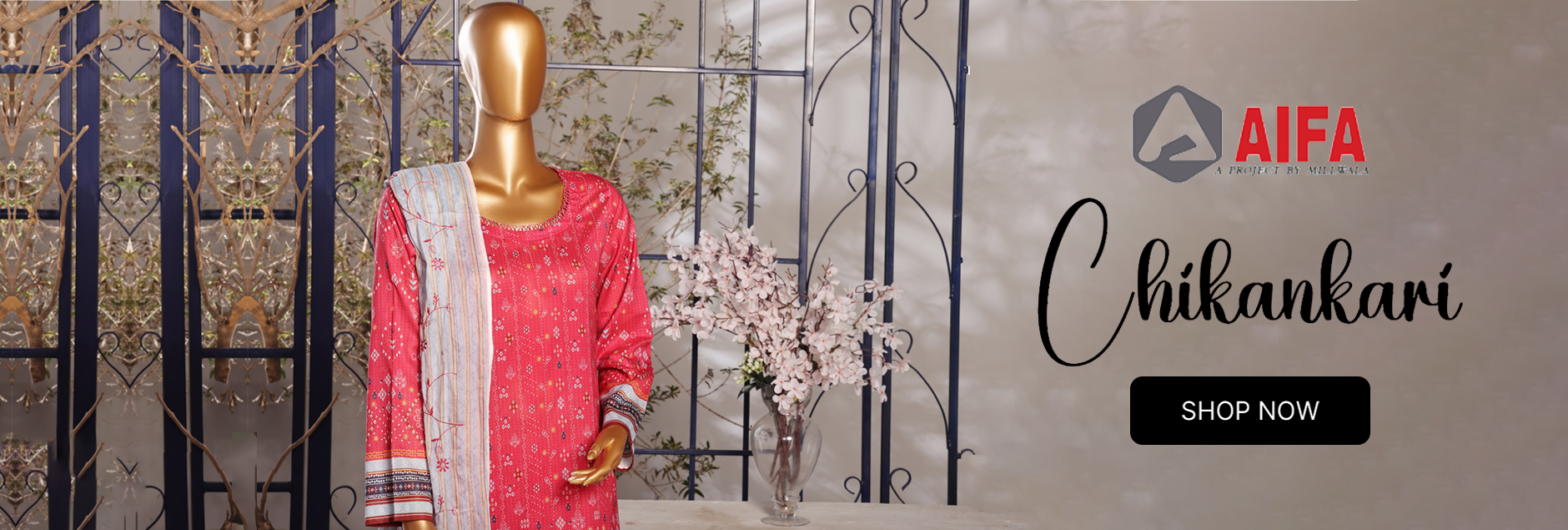 Aifa Chikankari Lawn Collection 2024