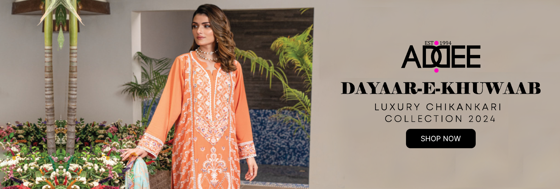 Dayaar-E-Khuwaab By Addee Luxury Chikankari Lawn Stitch 3 Pieces Collection 2024 - Ready To Wear