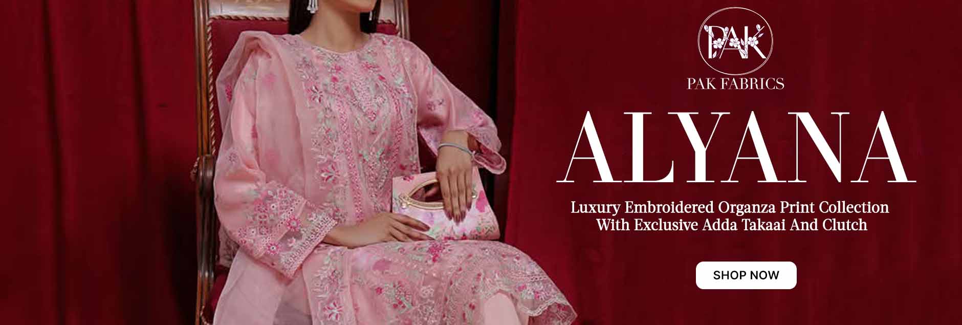 Alyana By Pak Fabrics Luxury Embroidered Organza Semi Stitched Collection 2025