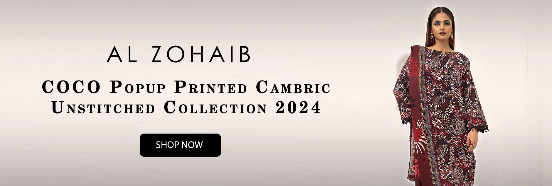 Alzohaib Coco Popup Printed Cambric Unstitched Collection 2024