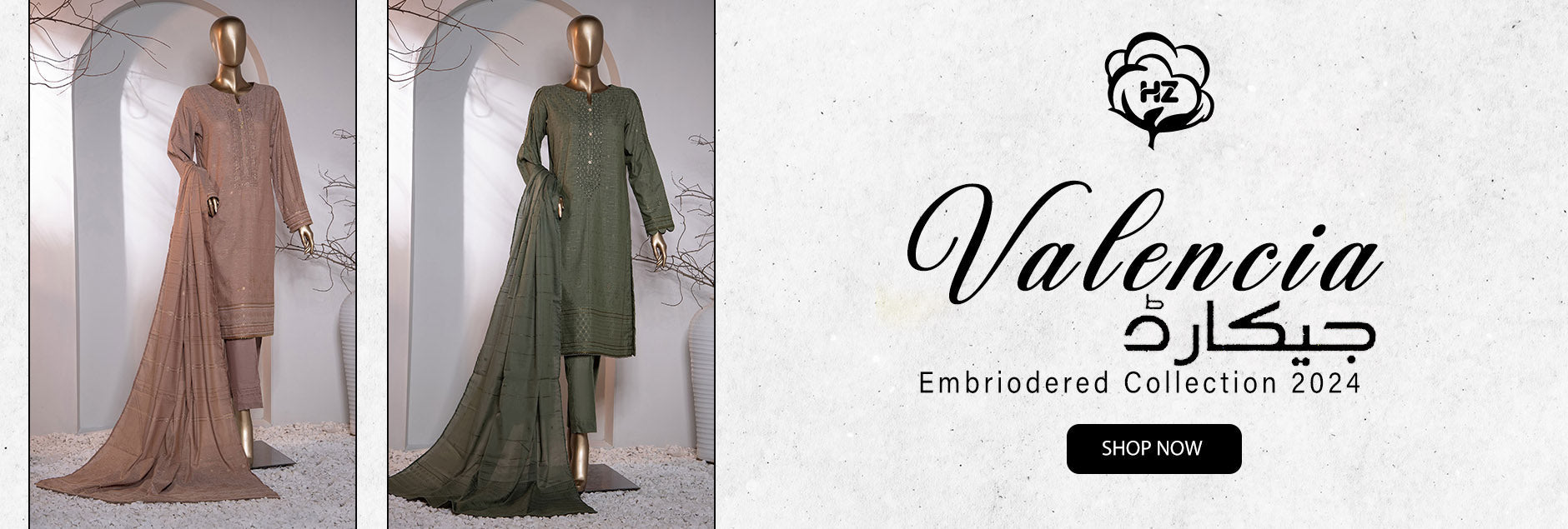 Valencia By HZ Textile Embroidered Jacquard Unstitched Collection 2024
