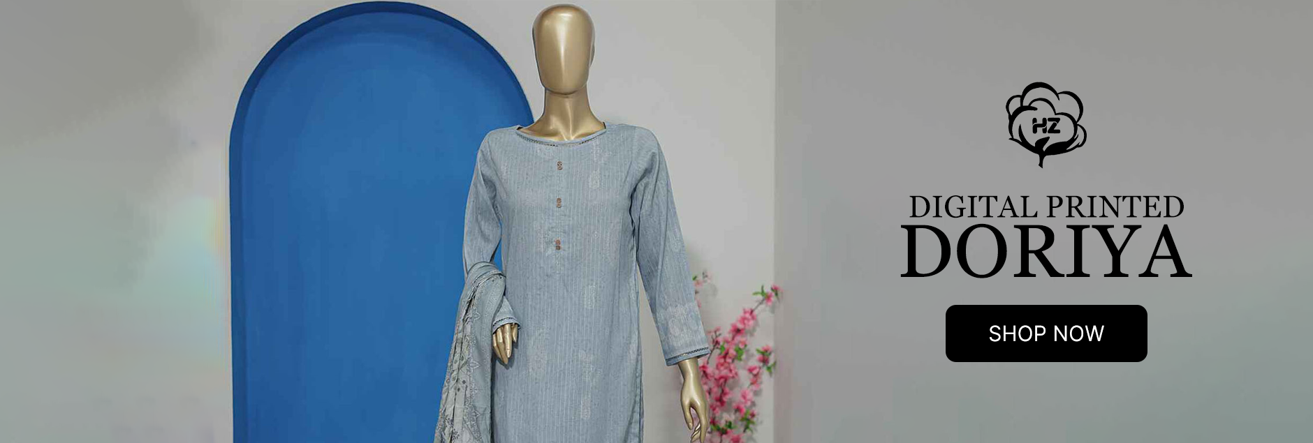 Nayab By HZ Textile Digital Printed Doriya Lawn Collection 2024
