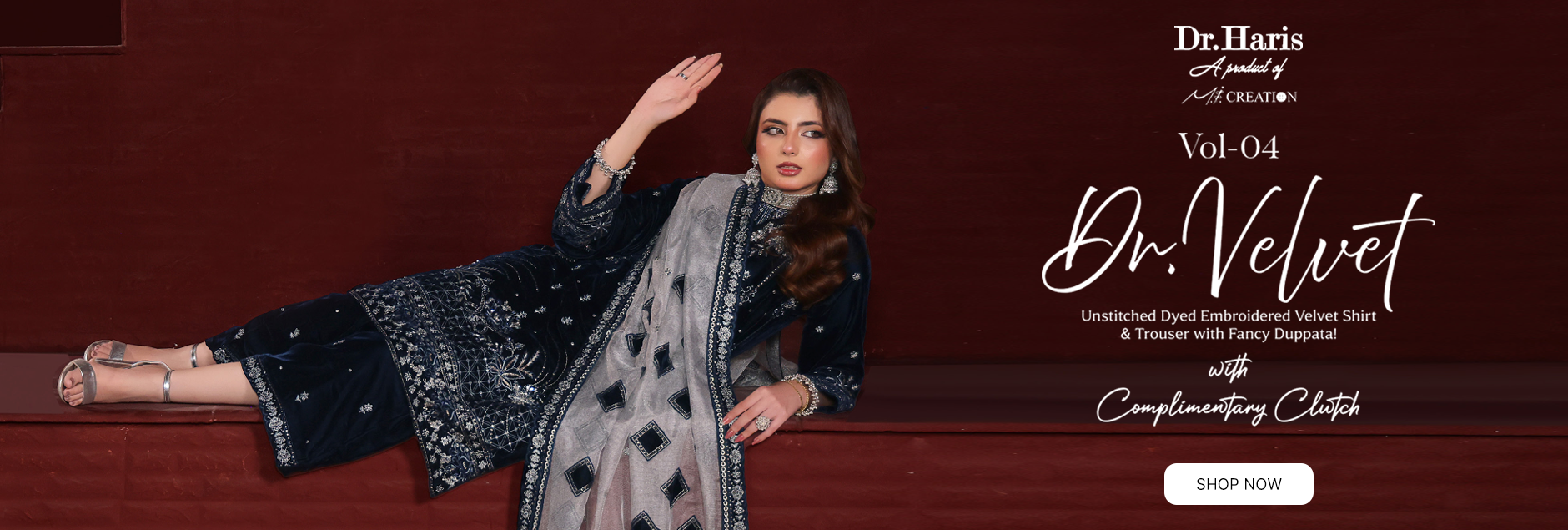 Dr. Velvet By Schick Embroidered Velvet Unstitched Collection 2025 Vol-04