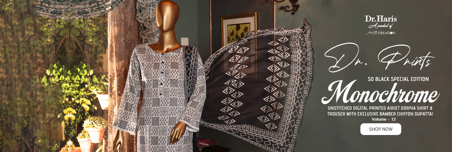 Monochrome By Schick Digital Printed Unstitched Collection 2025 Vol-12
