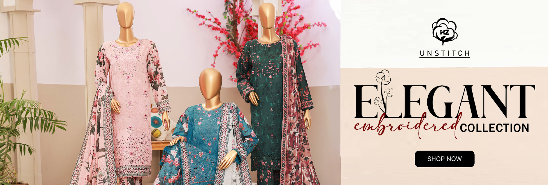 Elegant By HZ Textiles Embroidered Unstitched Collection 2026