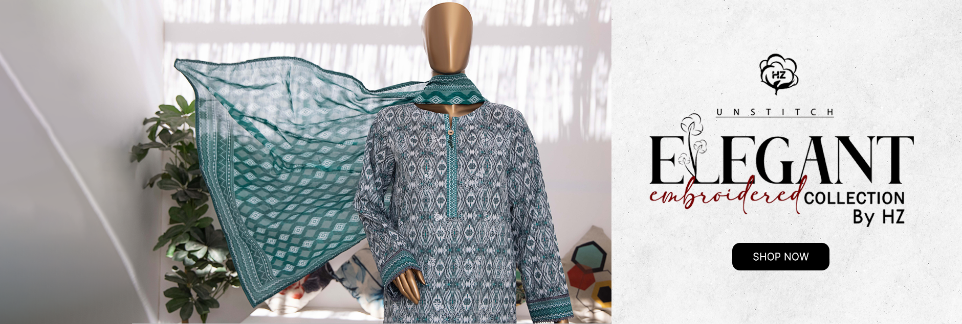 Elegant By HZ Textile Embroidered Unstitched Collection 2025