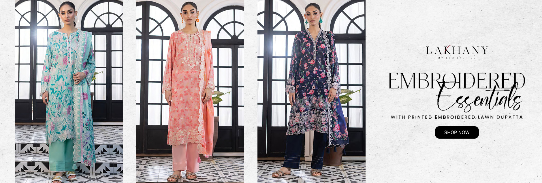 Essentials By LSM Lakhany Embroidered Lawn Unstitched Collection 2025