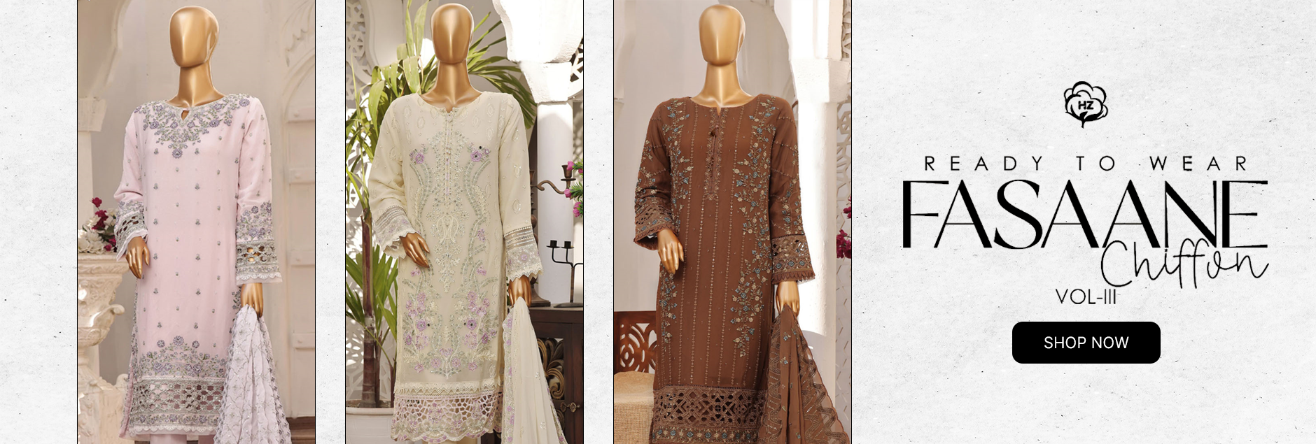 Fasaane By HZ Textile Chiffon Ready To Wear Collection 2024 - Vol 3