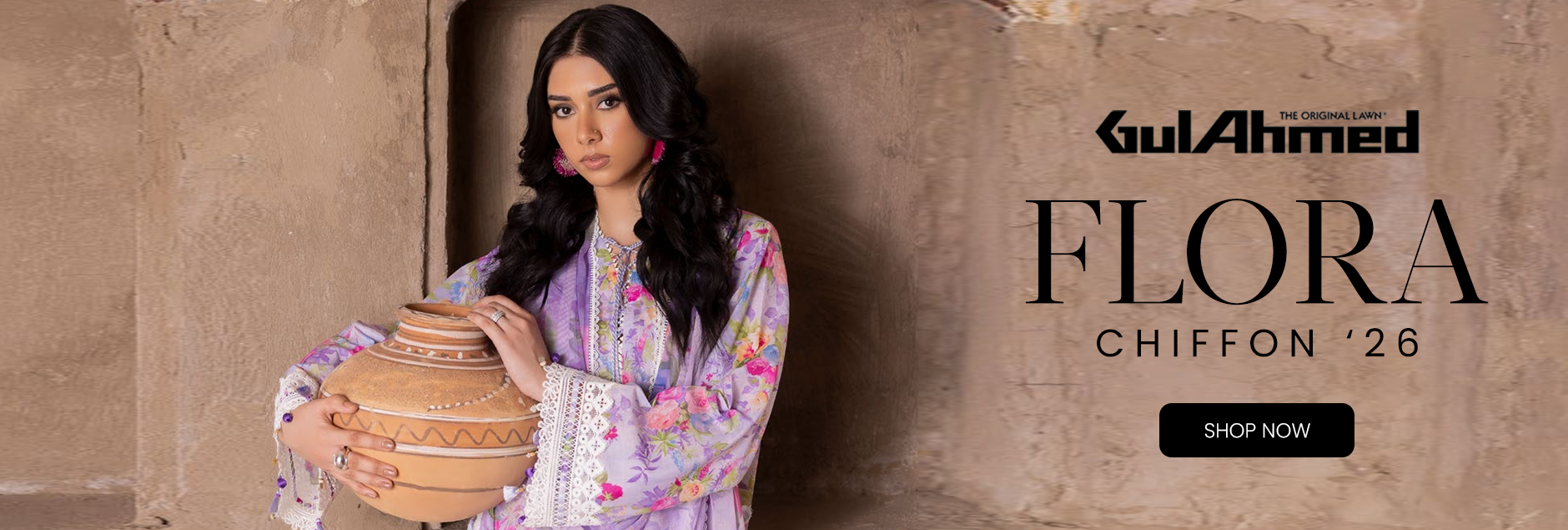 Flora By Gul Ahmed Embroidered Chiffon Unstitched Collection 2026