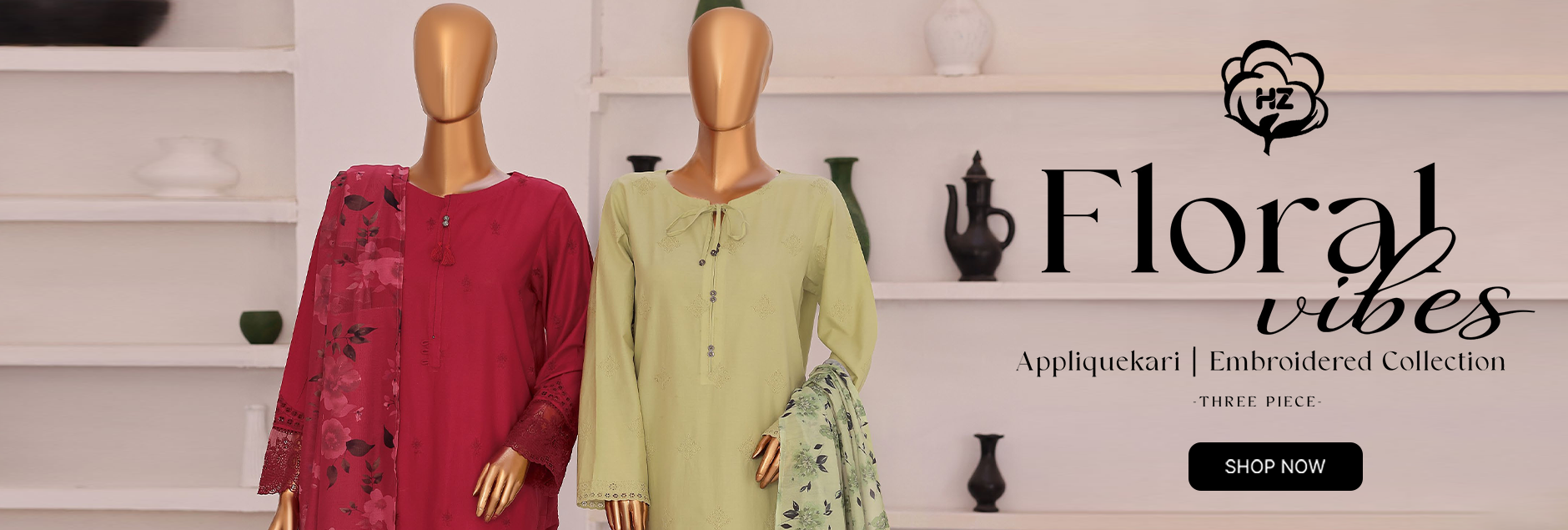 Floral Vibes By HZ Textile Embroidered Appliquekari Unstitched Collection 2026
