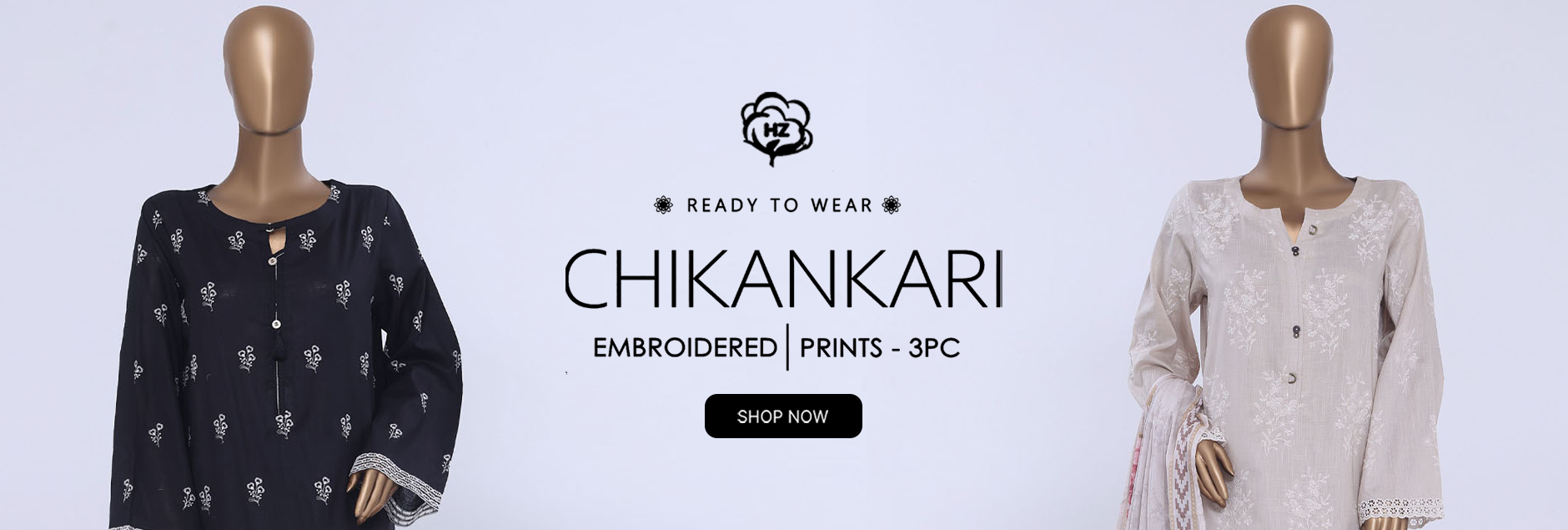 HZ Textile Embroidered Chikankari Stitched Collection 2026