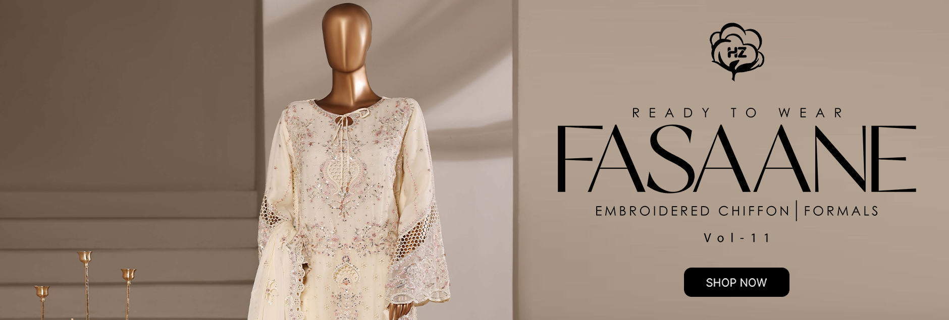 Fasaane By HZ Textiles Formals Embroidered Chiffon 3Pcs Stitched Collection 2026 Vol-01