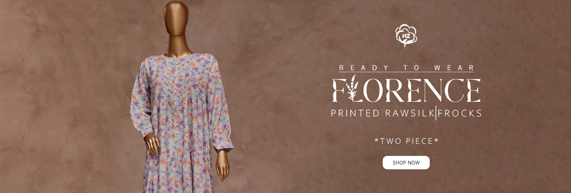 Florence By HZ Textile Printed Raw Silk 2Pcs Pret Collection 2024