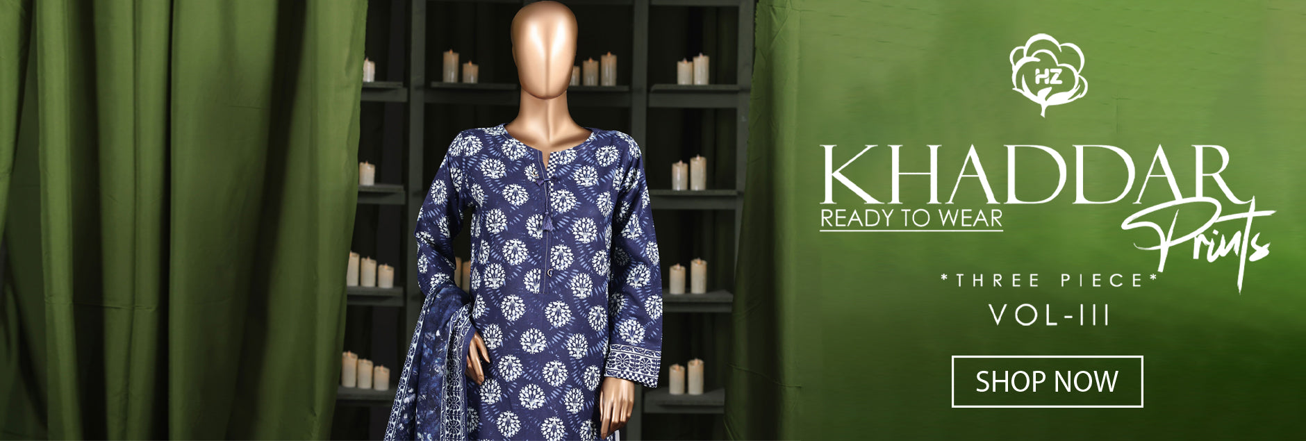 Khaddar Prints By HZ Textile 3Pcs Stitched Collection 2025 Vol-03