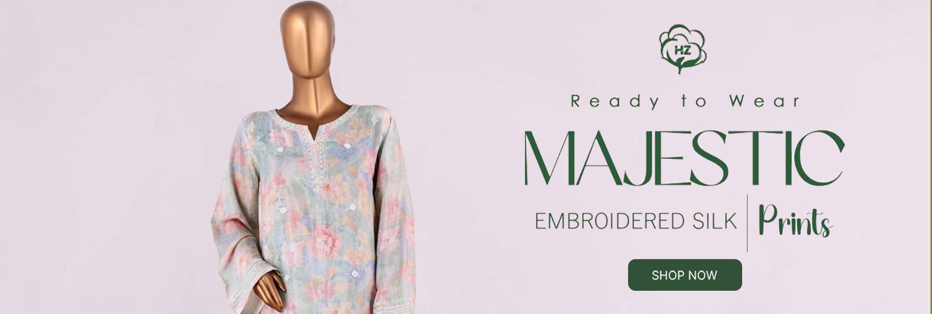 Majestic By HZ Textiles Embroidered Silk Prints 3Pcs Stitched Collection 2026