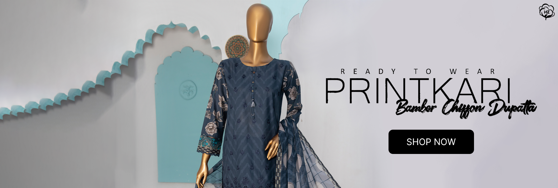 HZ Textile Printkari Embroidered Lawn Stitched Collection 2024