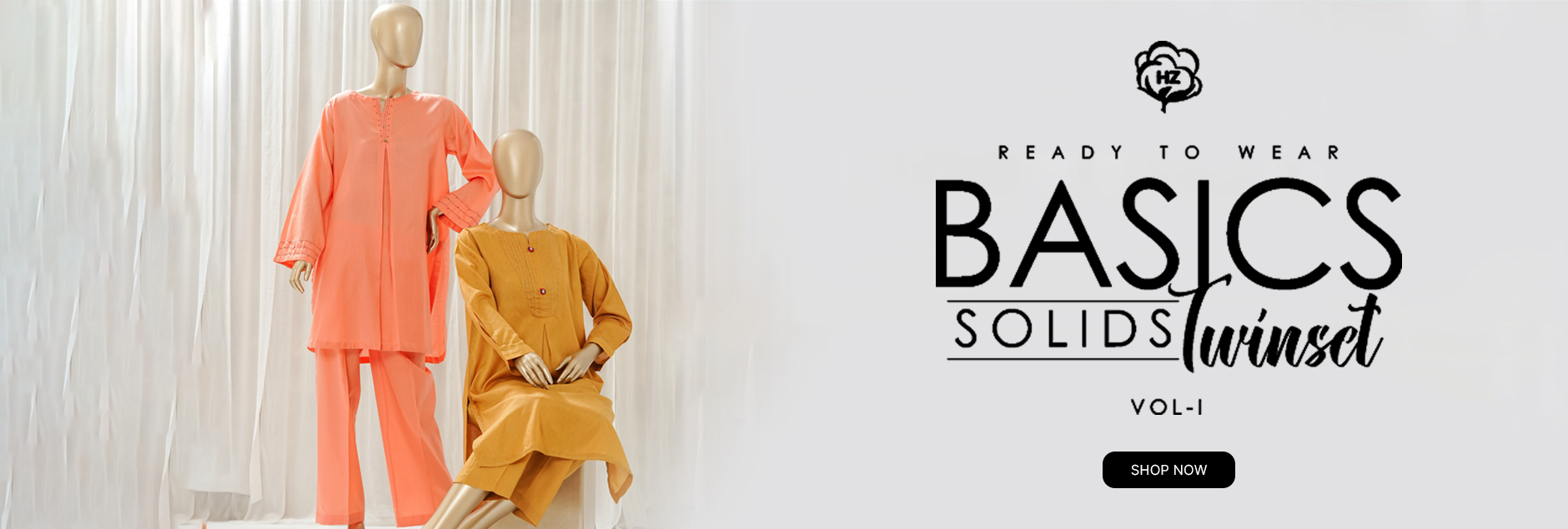 Basics Solids By HZ Textile Twinset 2Pcs Stitched Collection 2025 Vol-01