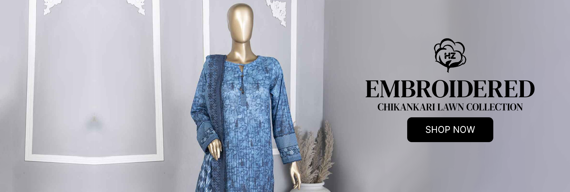 HZ Textile Premium Chikankari Lawn Collection 2024 Vol 02