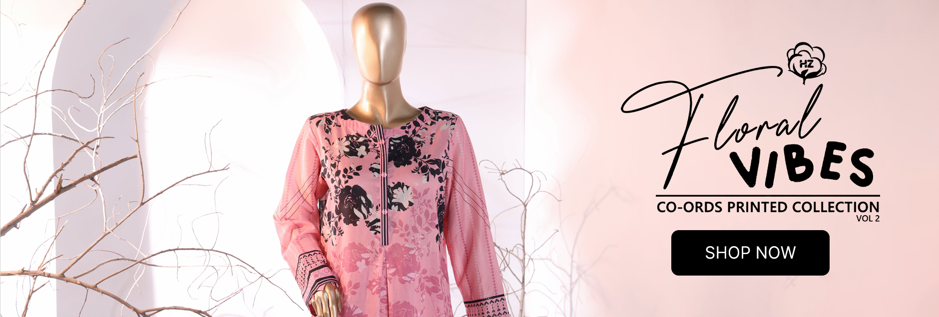 Floral Vibes By HZ Textile Co-Ords Printed Lawn 2Pcs Collection Vol 02
