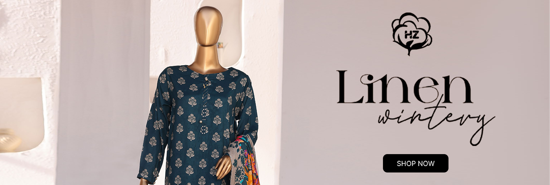 HZ Textile Wintry Linen Unstitched Collection 2026 Vol-01