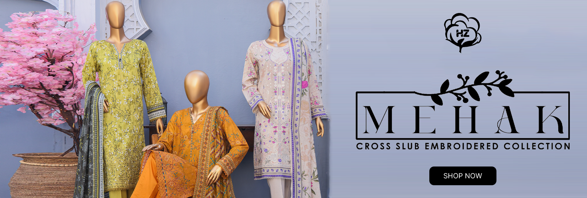 Mehak By HZ Textiles Cross Slub Unstitched Collection 2025