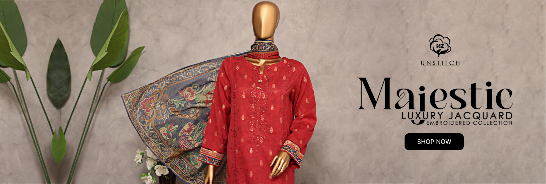 Majestic By HZ Textile Luxury Jacquard Embroidered Unstitched Collection 2025