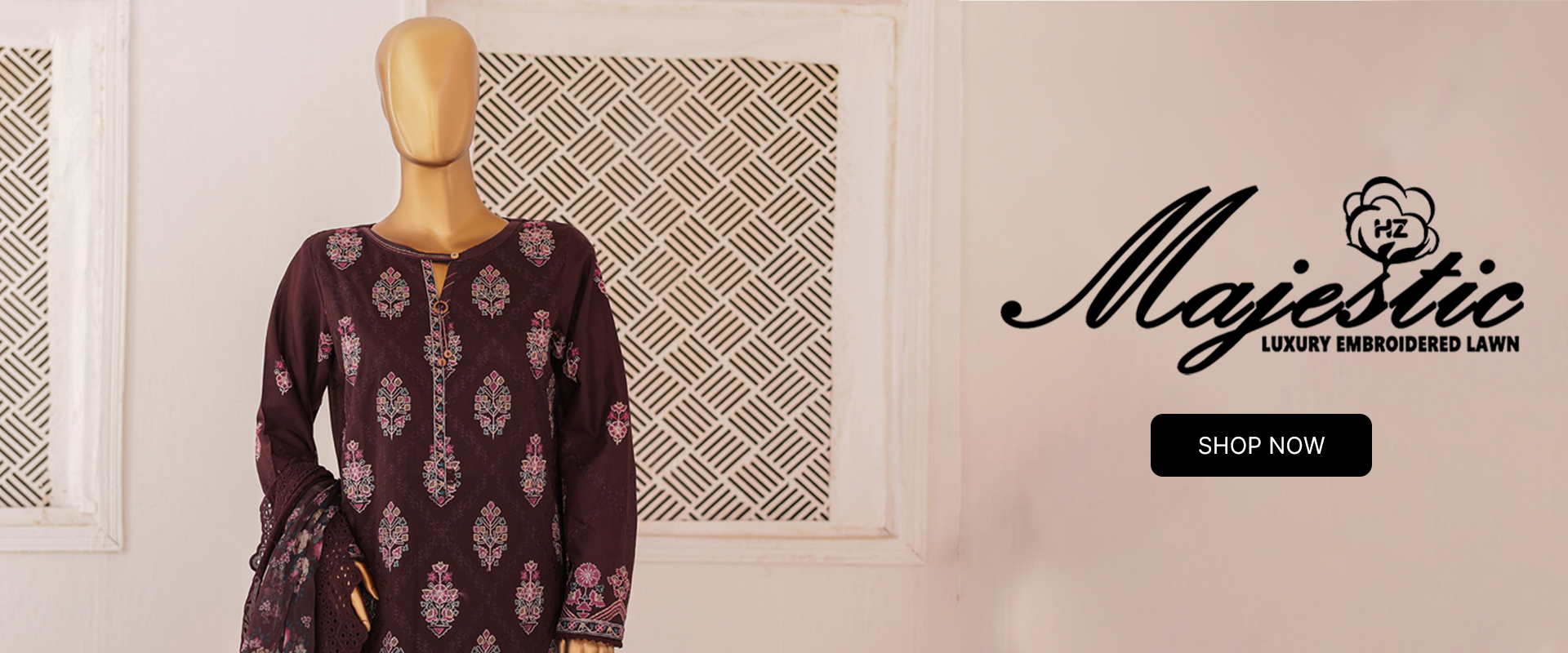 Majestic By HZ Luxury Embroidered Lawn Collection 2024